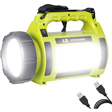 LE Rechargeable LED Camping Lantern, 1000LM, 5 Light Modes, 3600mAh Power Bank, IPX4 Waterproof, Perfect Lantern Flashlight for Hurricane Emergency, Hiking, Home and More, USB Cable Included
