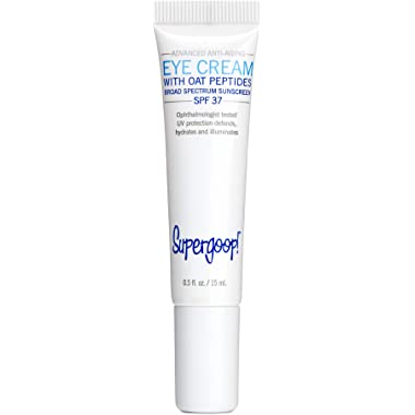 Supergoop! Anti-Aging Eye Cream with Oat Peptide SPF 37, 0.5 Fl Oz