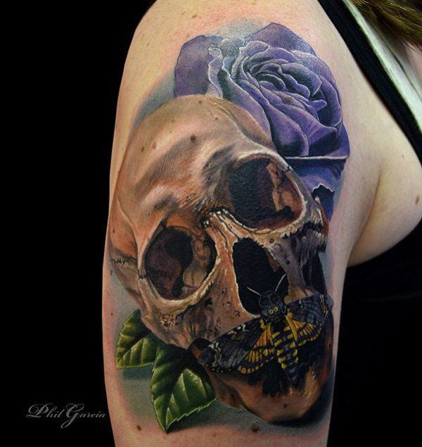 35 Watercolor Skull Tattoo Designs For Men and Women