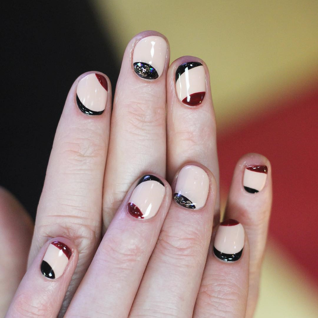 50 Trendy Half Moon Nail Art Designs and Ideas #HalfMoon #Nails