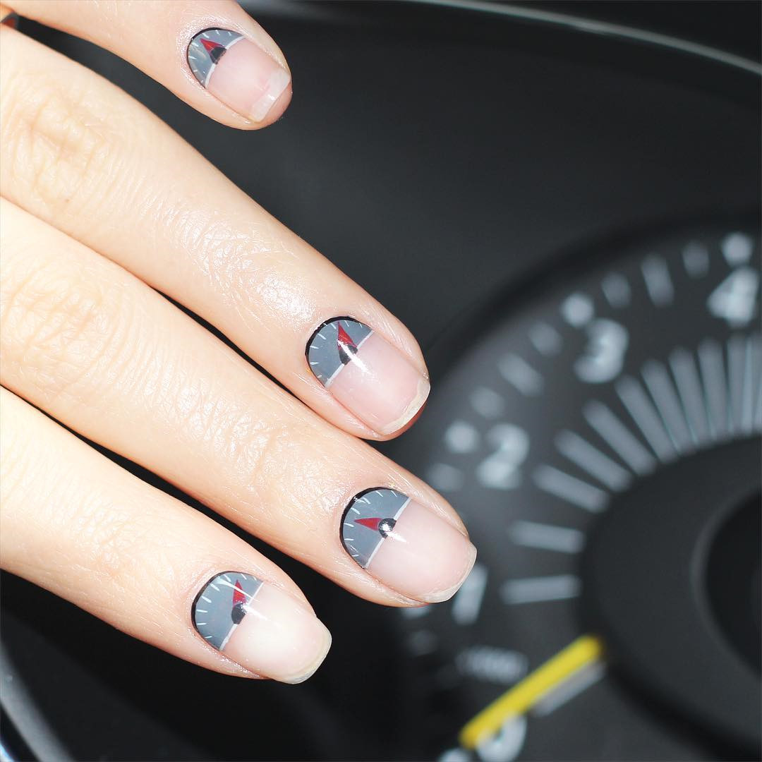 50 Trendy Half Moon Nail Art Designs and Ideas #HalfMoon #Nails