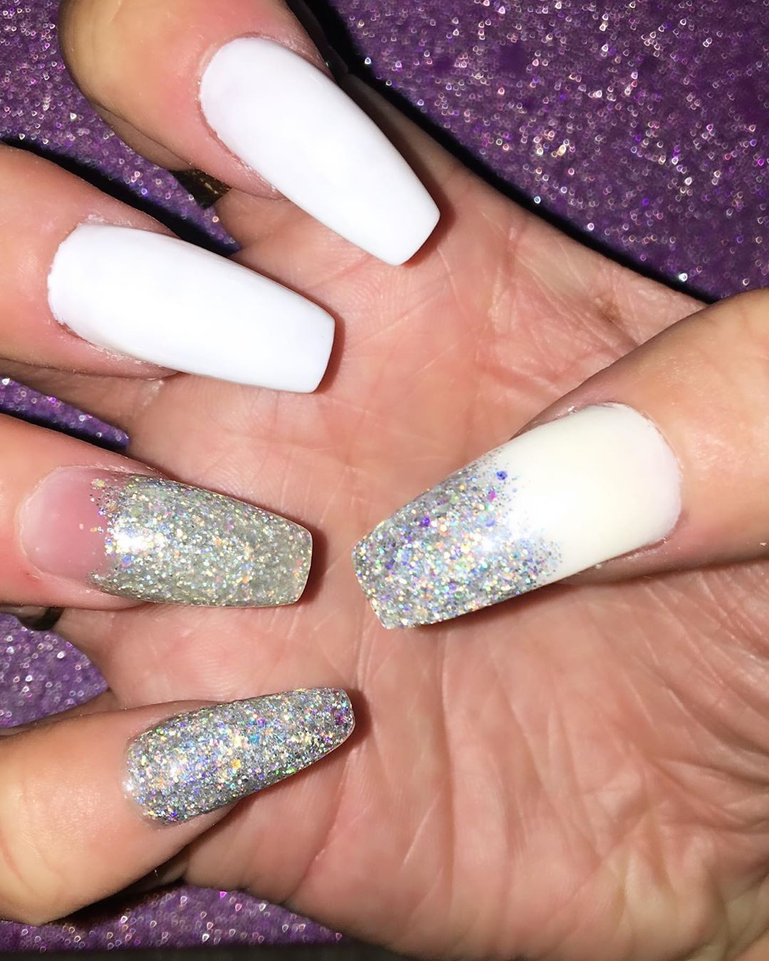 52 White Acrylic Nails Designs to Finish Your Trendy Look,white acrylic nails long,white acrylic nails with glitter